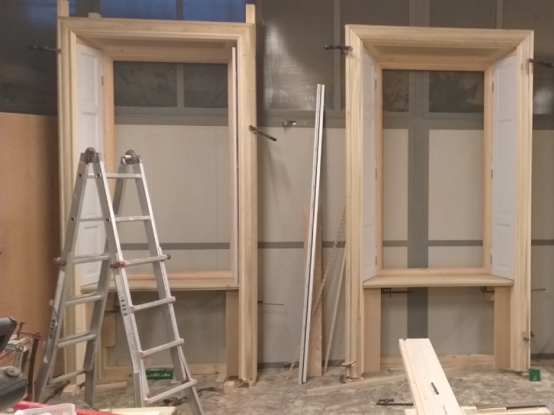 Nuovo stipitone portafinestra in Villa d'epoca sul lago di Como in fase di esecuzione